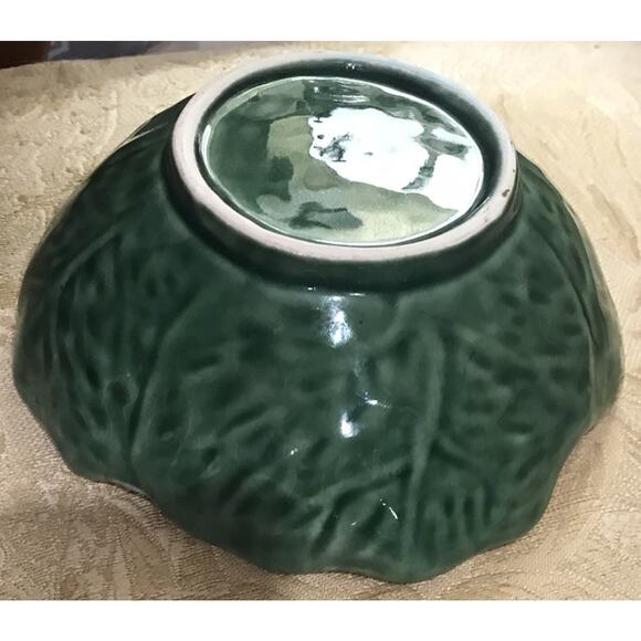 2 MAXCERA EMBOSSED GREEN CABBAGE BOWLS SPRING COLLECTION FARMHOUSE COTTAGECORE - Picture 8 of 11